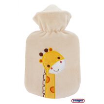 Sänger Wärmflasche aus Naturkautschuk mit Velourbezug 0.8l Giraffe