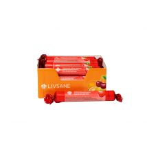 LIVSANE Display Traubenzucker Erdbeer Geschmack 15x17 Stück