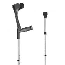 Sahag béquille poignée ergo dure 76-96cm alu noir -140kg réglage par clip 2 réflecteurs