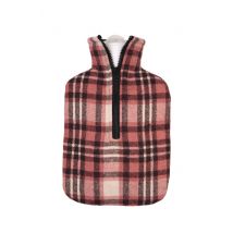 HUGO FROSCH bouillotte PVC 1.8l flanelle carreaux rose