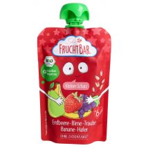 FRUCHTBAR purée de fruits bio fraise poire raisin banane avoine petit trésor