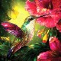 XXL Pieces - Hummingbird and Hibiscus
