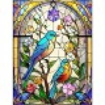 XXL Pieces - Flowers and Bluebirds