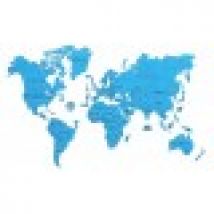 Wooden Puzzle - World Map XXL (Cyan)