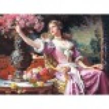 Jigsaw Puzzle - 3000 Pieces - Czachorski : Lady in a Purple Dress with Flowers