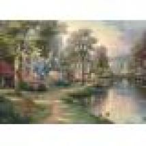 Wooden puzzle - Village by the Lake