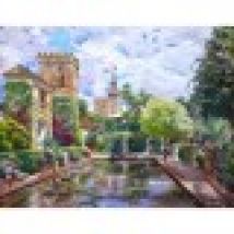Hand-cut Wooden Puzzle - Le Bassin d'Alcazar, Manuel Garcia Y Rodriguez