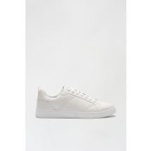 Men'S White Leather Look Trainers - 6