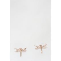 Womens Gold Dragonfly Studs