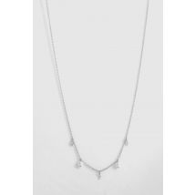 Cross And Pearl Necklace - Gris - Argent - One Size, Gris - Argent