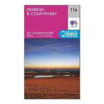 Ordnance Survey Landranger 116 Denbigh & Colwyn Bay Map With Digital Version - Pink, Pink