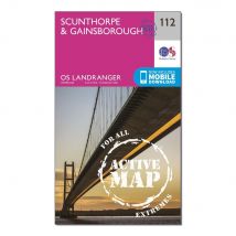 Ordnance Survey Landranger Active 112 Scunthorpe & Gainsborough Map With Digital Version - Pink, Pink