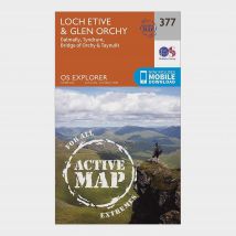 Ordnance Survey Explorer Active 377 Loch Etive & Glen Orchy Map With Digital Version - Orange, Orange