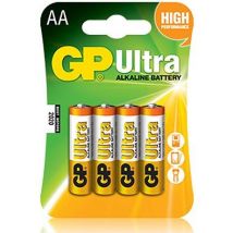 GP Batteries Ultra Alkaline Batteries (4 x AA), Multi Coloured