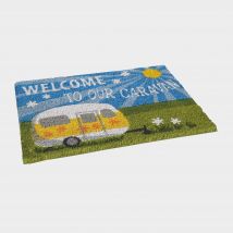 Quest Heavy Duty Welcome To Our Caravan Mat, Multi Coloured
