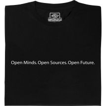 Fair gehandeltes Öko-T-Shirt: Open Minds. Open Sources. Open Future.