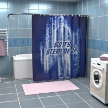 Steam me up Scotty Duschvorhang - 180 x 200 cm Badewannen-Vorhang aus Polyester, 12 Haken zum Aufhängen, Anti-Schimmel und Wasserabweisend