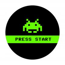 Geek Aufkleber Press Start