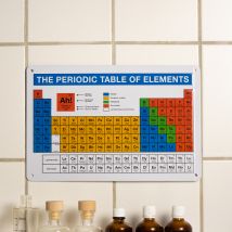 getDigital Blechschild Periodensystem - Metallschild, Dekoschild, Wandschild, Poster aus Metall für Science Geeks & Chemie Nerds - 20 x 30,3 cm, Weißblech