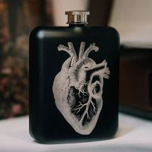 Iron and Glory IAGFMP Flachmann und Trichter, Edelstahl, 170 ml, Schwarz