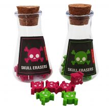 Kikkerland Mad Scientist Radiergummis, Totenkopf-Design, sortiert