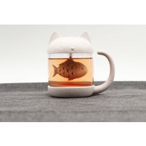Katzen-Teetasse mit Teesieb