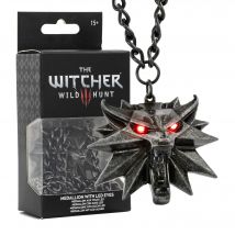 The Witcher 3 Wild Hunt Wolf Medaillon mit LED Augen