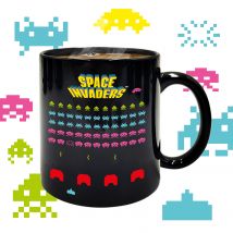 Space Invaders Tasse mit Farbwechsel - Retro Deko für Fans von 80er Jahre Accessoires - 350ml Füllvolumen - Kaffeetasse für Nostalgiker - Space Invaders
