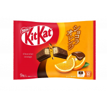 KitKat Chocolate Orange Mini Riegel aus Japan - Japanische Schokolade Süßigkeiten Schokoriegel mit Orangenaroma (9 Riegel)