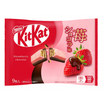 KitKat Strawberry & Chocolate Mini Riegel aus Japan - Erdbeer-Schokolade Japanische Süßigkeiten Schokoriegel (9 Riegel)