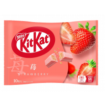 KitKat Strawberry Mini Riegel aus Japan - Erdbeer Schokolade Japanische Süßigkeiten Schokoriegel (10 Riegel)