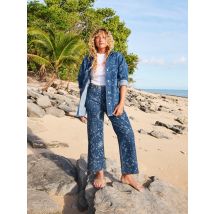 roxy | Boogie Night Mid Ocean Blue - Calças de ganga de perna larga para Mulher - Azul - 29