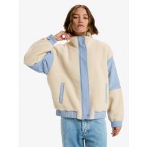 roxy | Wrap It Up Cord - Casaco oversized de sherpa com bloco de bombazina para mulher - Beige - M