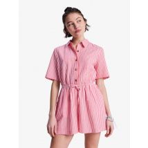 Roxy | Real Tomorrow Stripe - Women Red Collared Short Jumpsuit - Red - L