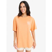roxy | Sunnyoversize Enzyme Wash - T-shirt com serigrafia de manga curta para Mulher - Laranja - M