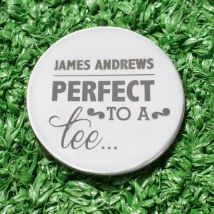 Engraved Stainless Steel Golf Ball Marker - Perfect To A Tee