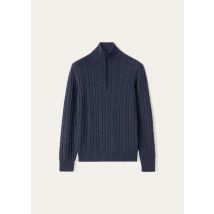 Loro Piana - Mezzocollo Baby Cash Light Treccia, Man, Blue Corsaro/Dark Slate Blue, Size: 52