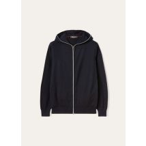 Loro Piana - Bomber Hood Leasure Cash Cotton, Man, Navy Blue, Size: XXL