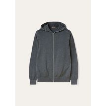 Loro Piana - Bomber Hood Leasure Cash Cotton, Man, Gray Melange, Size: XXXXL