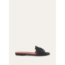 Loro Piana - Summer Charms Flat Mule Suede, Woman, Blue Green, Size: 37