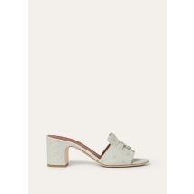 Loro Piana - Summer Charms Heeled Mule T55 Ostrich, Femme, Deep Ice, Taille: 37,5