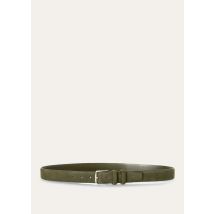 Loro Piana - Alsavel-belt Slim Grained Nabuk, Man, Very Dark Green, Size: 90