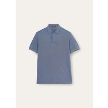 Loro Piana - Polo Open Mm Pique Cotton Silk Stone, Man, Azure Stone, Size: XXL