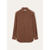 Loro Piana - Andre' Ml Shirt Japon Silk Dyed, Mann, Dark Licorice Melange, Größe: XXXL
