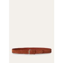 Loro Piana - Alsavel-belt Braided Suede, Man, Rust, Size: 95