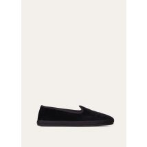 Loro Piana - Slippers Venice Lp Anagram Velvet, Navy Blue, Size: 37