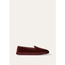 Loro Piana - Slippers Venice Lp Anagram Velvet, BORDEAUX, Size: 39