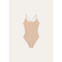 Loro Piana - Crossed Straps Swimsuit Resort Marine Jersey, Woman, Fine Sand, Size: 40