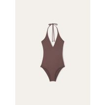 Loro Piana - Halter Neck Swimsuit Resort Marine Jersey, Woman, Sea Wood, Size: 42