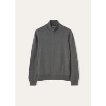 Loro Piana - Classic Baby Cashmere Bomber Sweater Zip Gg 12, Mann, Gray Melange, Größe: 50